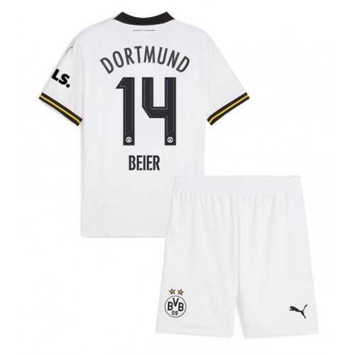 Fotbalové Dres Borussia Dortmund Maximilian Beier #14 Dětské Alternativní 2024-25 Krátký Rukáv (+ trenýrky)